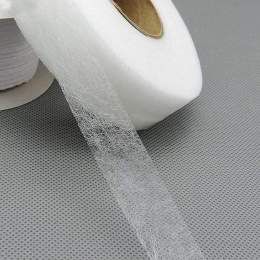 Rivil Civil Fabric Fusing Tape - Double-Sided Adhesive Hem Tape - Fusible Buckram Interfacing - White Iron-On Tape for Sewing and Crafts ( pack of 1 roll ) 100 meters