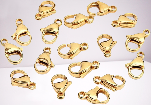 Jewellery Making Lobster Clasps Claw Hooks for Necklace and Bracelet - 6mm, Silver & Gold (10 Pcs)