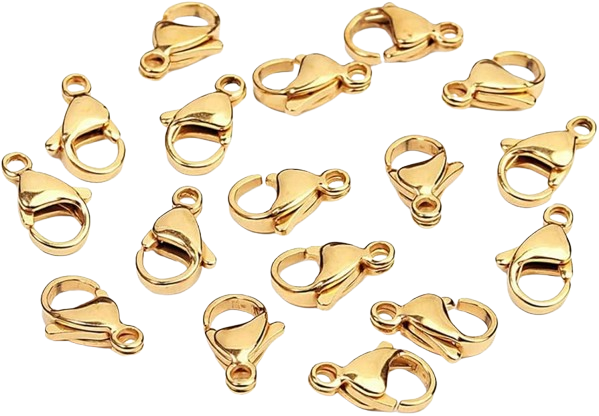 Jewellery Making Lobster Clasps Claw Hooks for Necklace and Bracelet - 6mm, Silver & Gold (10 Pcs)