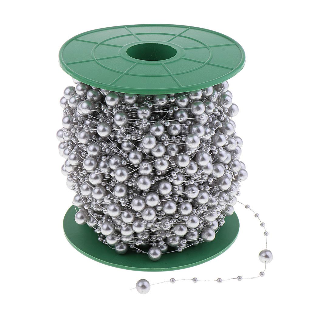 Christmas Tree Beads Beaded Garland Strand 8mm Artificial Pearls String Beads Chain for DIY Crafts, Christmas, Wedding, and Party Decoration