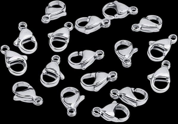 Jewellery Making Lobster Clasps Claw Hooks for Necklace and Bracelet - 6mm, Silver & Gold (10 Pcs)