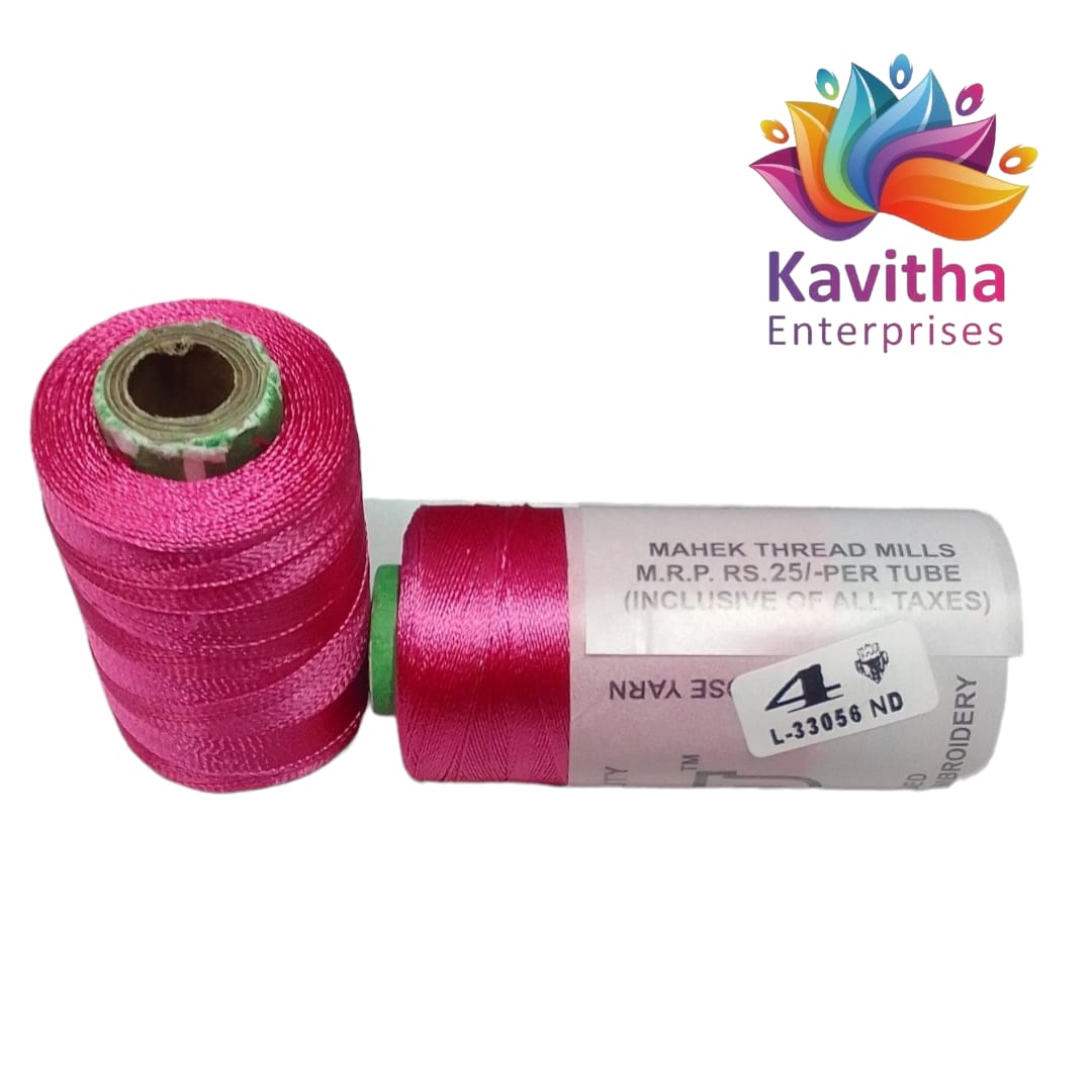 RAJ Company Silk Threads For Embroidery ,Saree tassels, craft - 1 Tube (800 meters, 20 Gram) Light Pink Colour Shade No.4