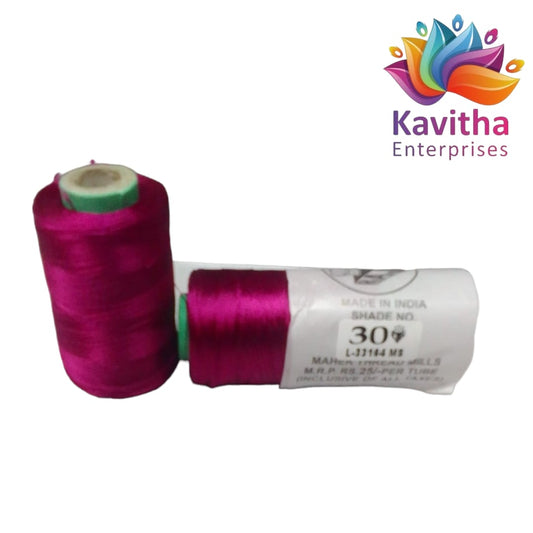 RAJ Company Silk Threads For Embroidery ,Saree tassels, craft - 1 Tube (800 meters, 20 Gram)  mejentha Pink Colour Shade No30