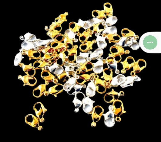 Jewellery Making Lobster Clasps Claw Hooks for Necklace and Bracelet - 6mm, Silver & Gold (10 Pcs)