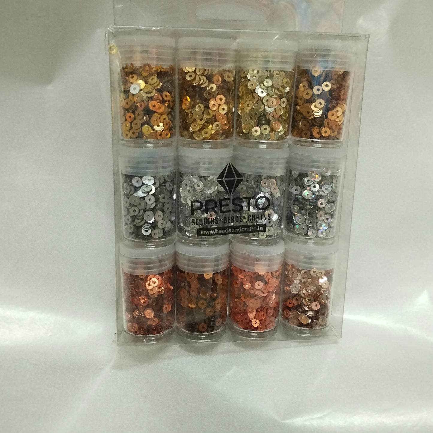 Presto metallic sequin (set of 12 colours)size 3 mm
