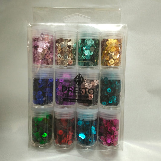 Presto matallic sequin ( set of 12 colours ) size 4mm