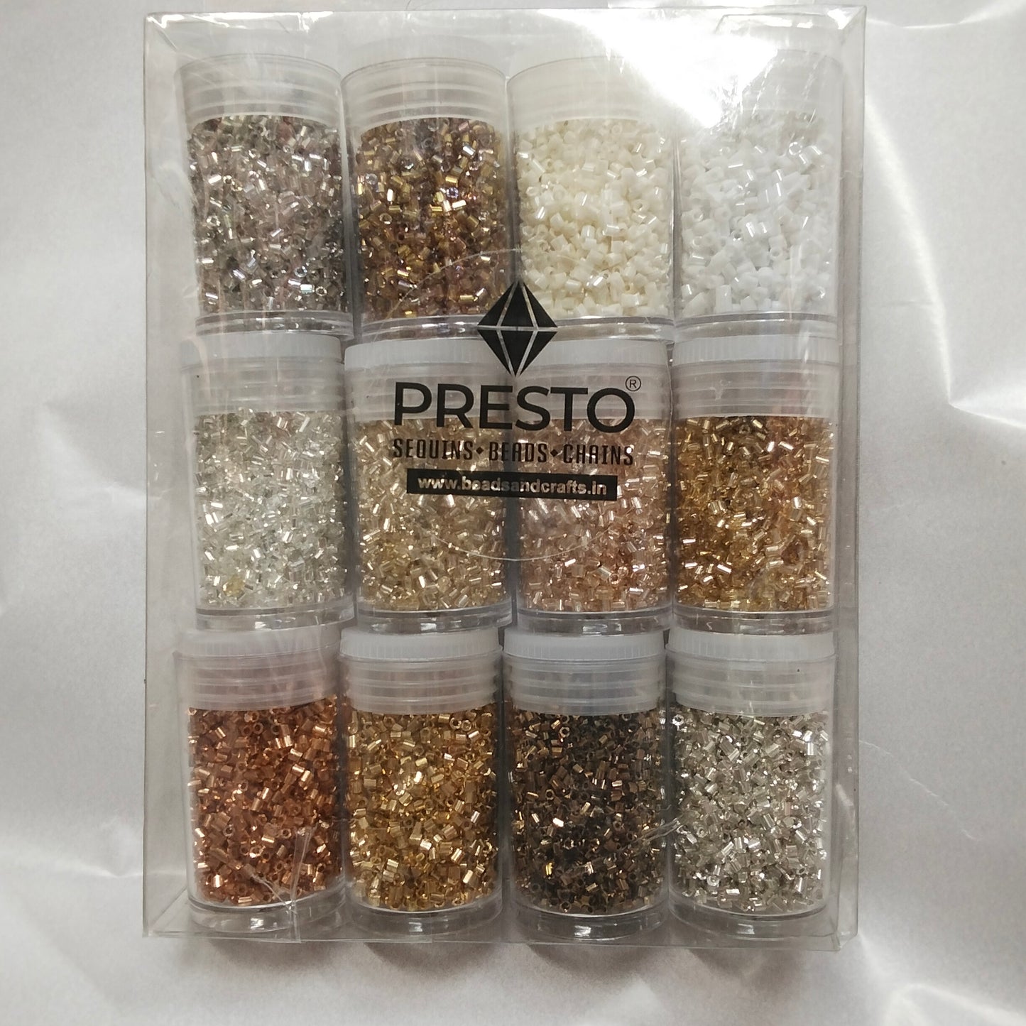 Presto cut beads glass beads ( set of 12 colours )