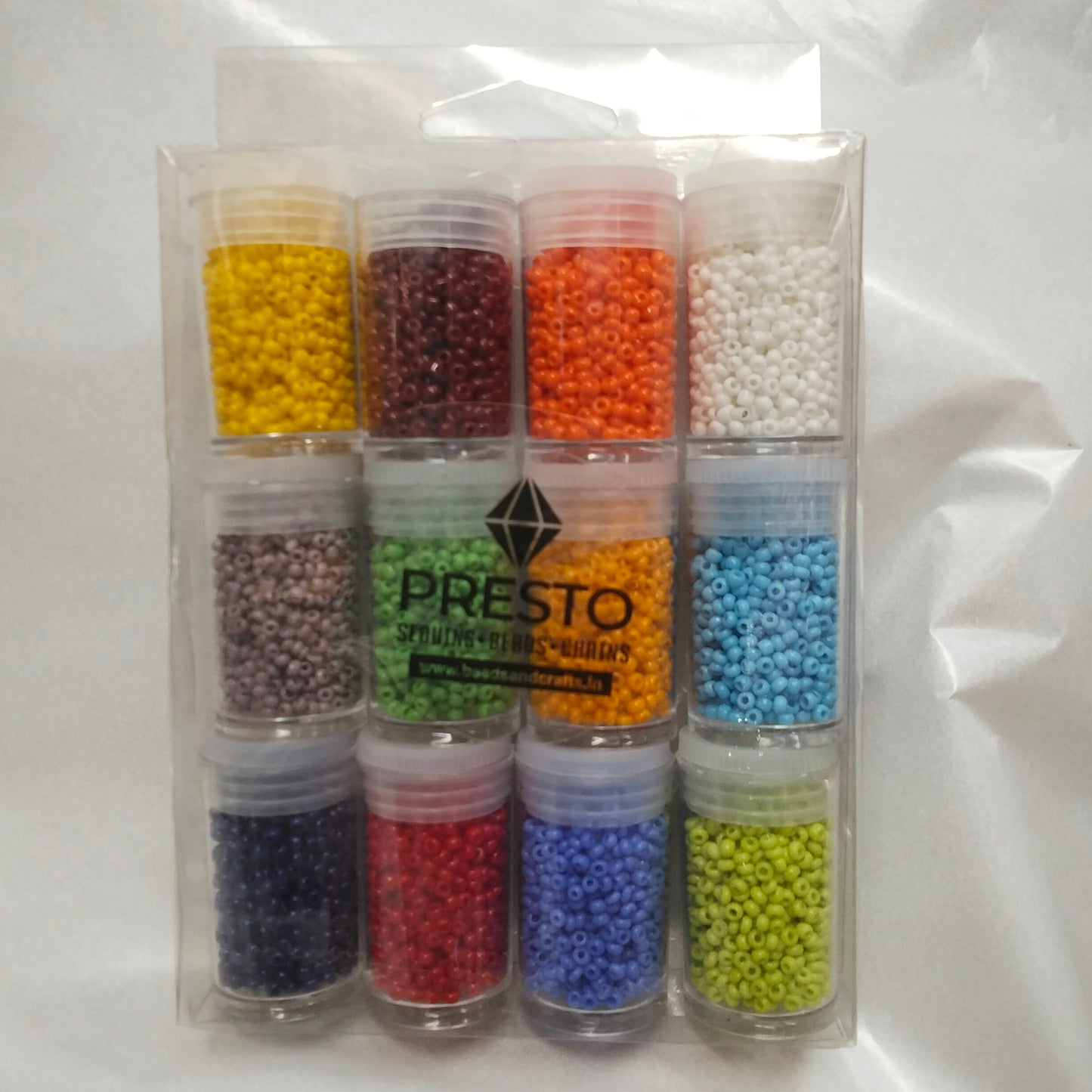 Presto sugar beads glass beads (set of 12 colours )