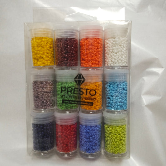 Presto sugar beads glass beads (set of 12 colours )