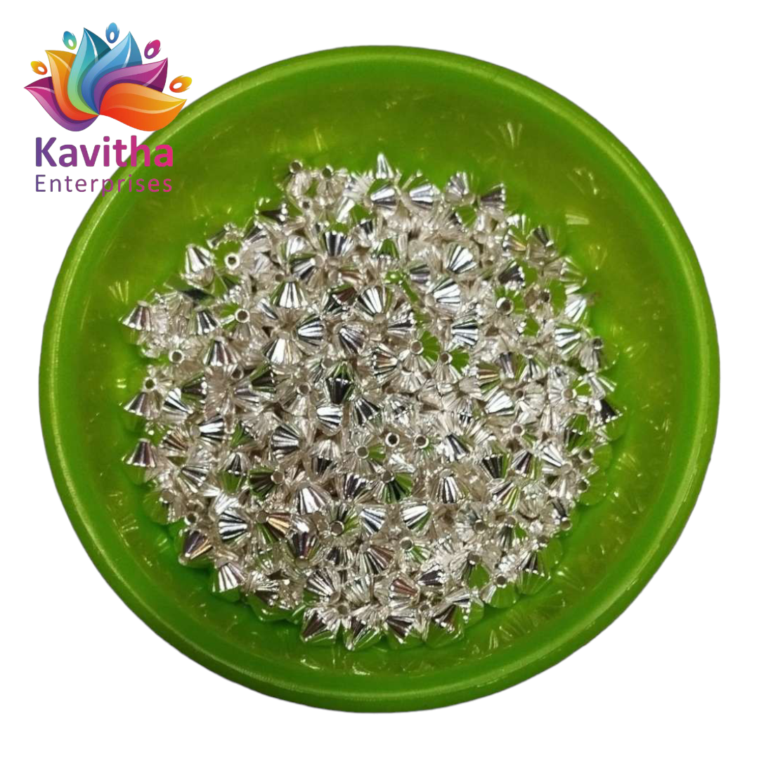 CCB Plastic Beads Silver Color For Saree Tassels / kuchu , Jewelry ,craft ( 25 grm )SB10
