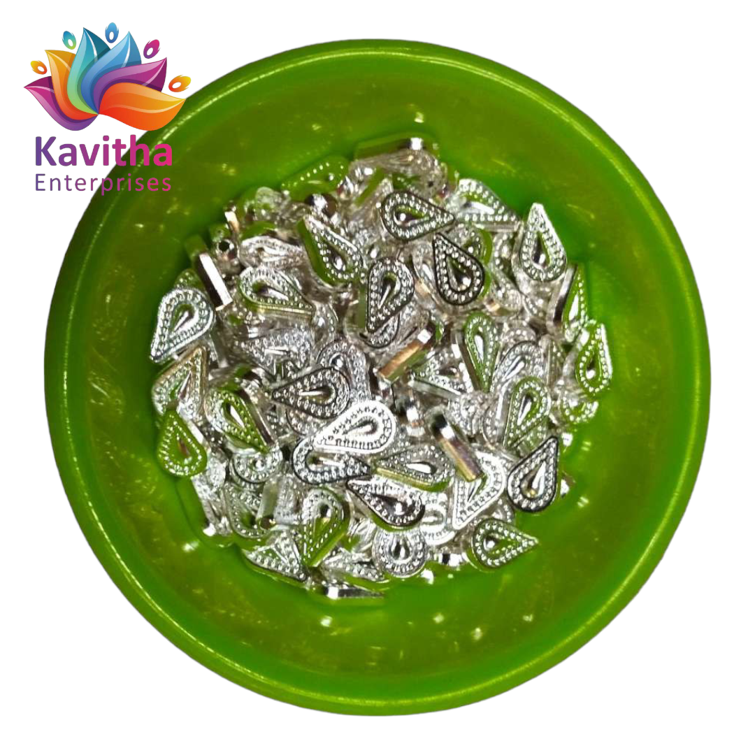 CCB Plastic Beads Silver Color For Saree Tassels / kuchu , Jewelry ,craft ( 25 grm )SB37