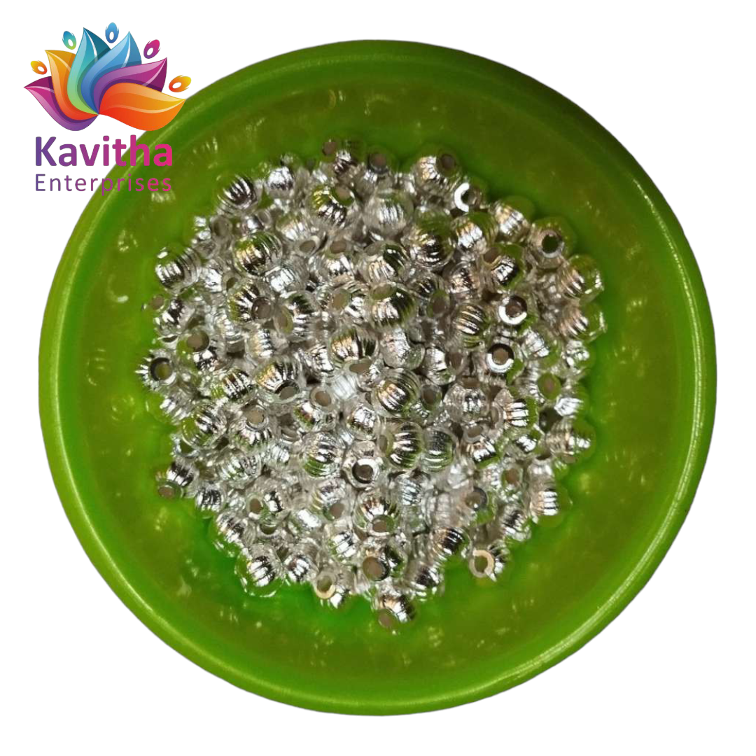 CCB Plastic Beads Silver Color For Saree Tassels / kuchu , Jewelry ,craft ( 25 grm )SB26