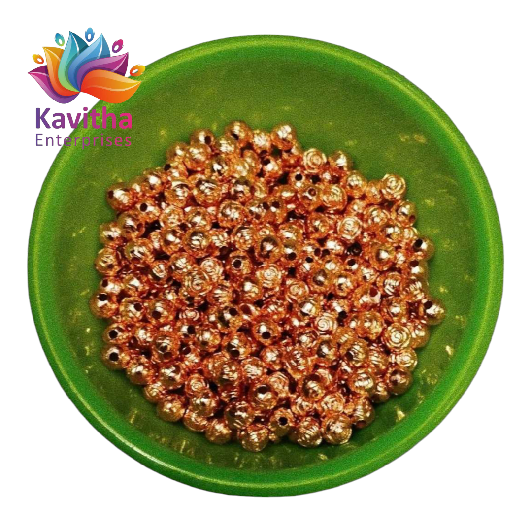 Coper Colour Plastic Beads For Saree Tassels , Saree Kuchu ,Craft ( 50 gram ) CB19(8mm)