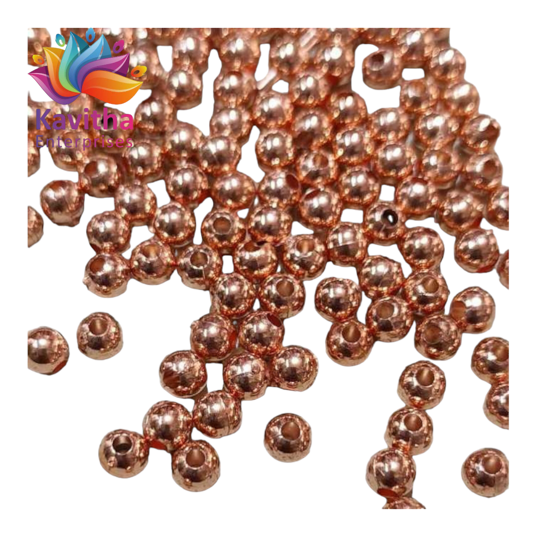6 mm Coper Colour Plastic Beads For Saree Tassels , Saree Kuchu ,Craft ( 50 gram ) CB24