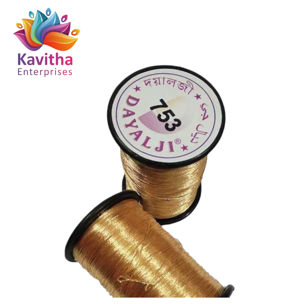 Dayalji Premium Golden Zari for Hand Embroidery Mangam Aari 1 Pieces