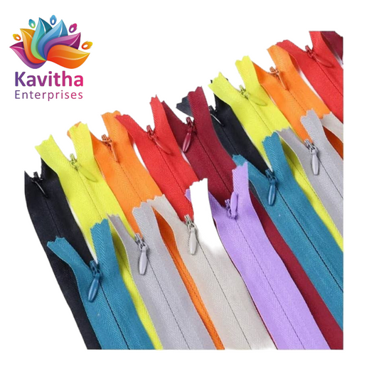 Zipper for Sewing, 16  Inch Multicolor Zippers for Garments, Bags, Palazzo, Dresses, Frocks, Gowns, Cushion Covers, Pants, Skirts, Costumes ( Pack of 12 Pices)