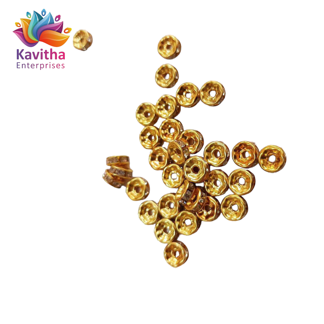 Jewellery Making 8mm Stone Ring Golden 50 Piece