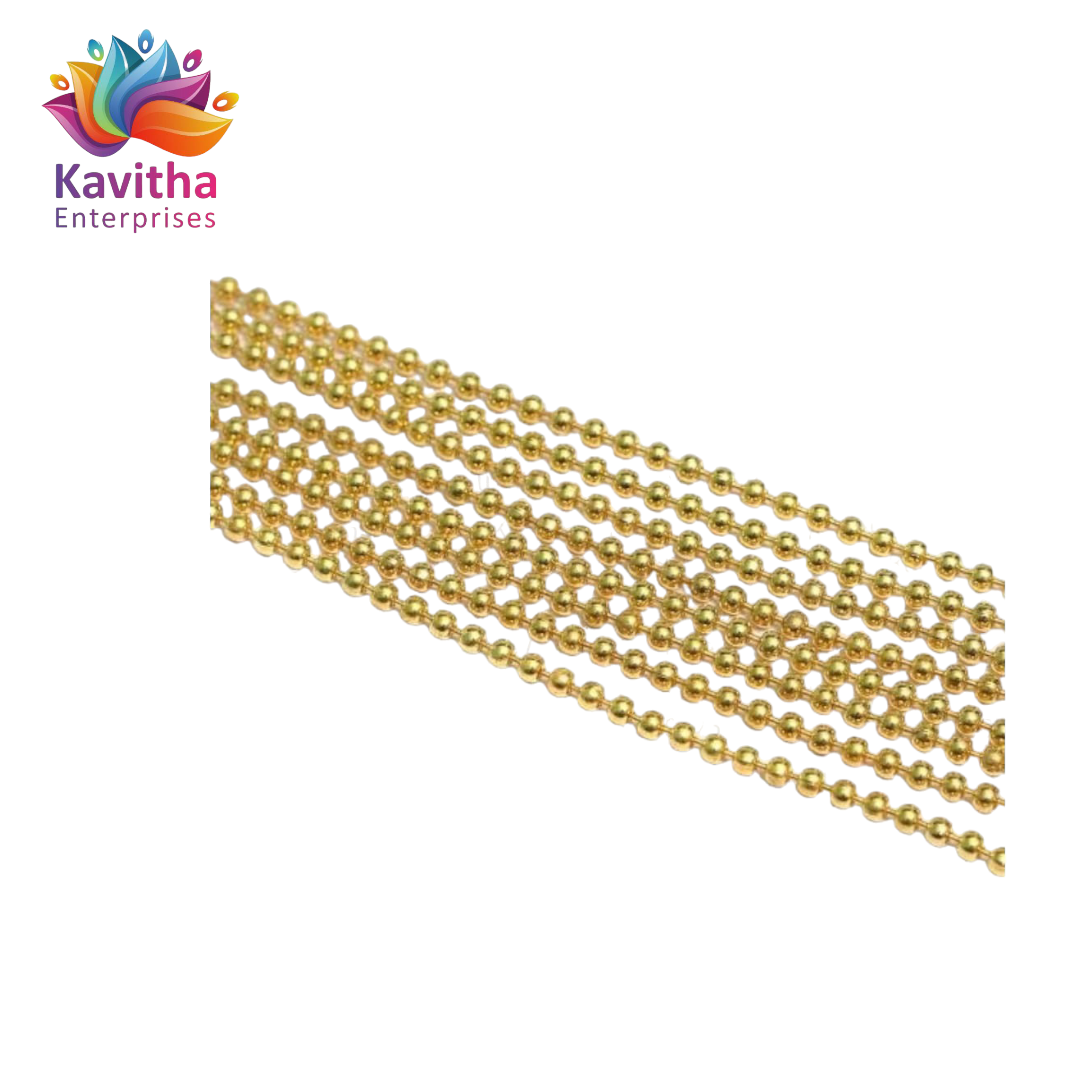 Metal Ball Chains, Golden - 1.5 Mm