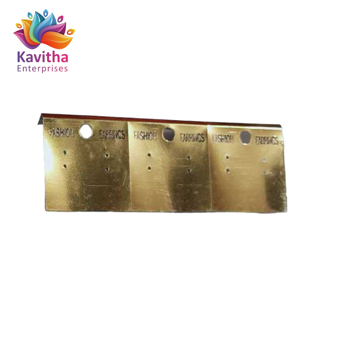 EAR RING CARD gold 4×4 cm ( pack of 30 card )