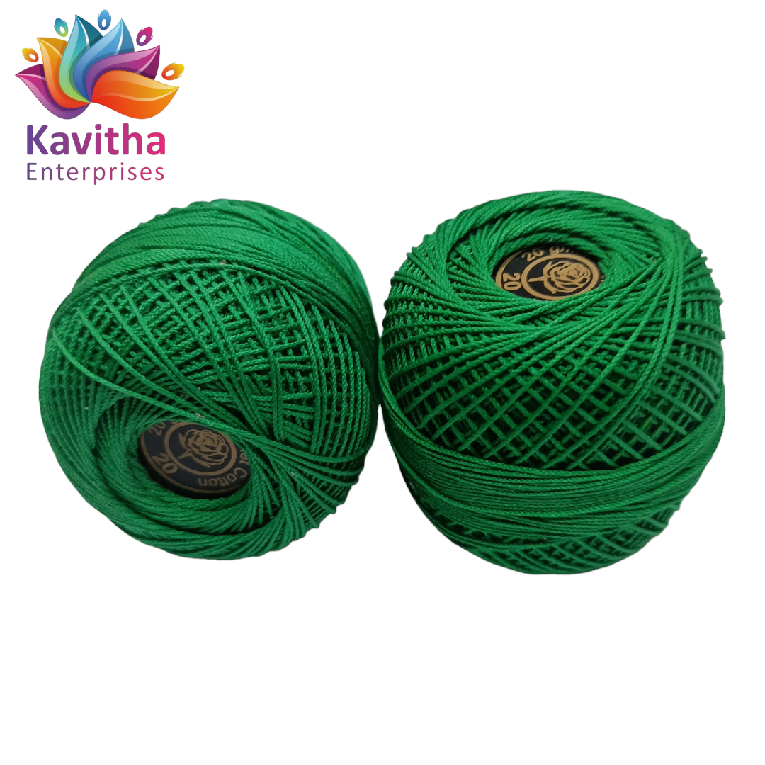 **Red Rose Tatting Crochet Threads -Dark Green (1 Ball, 20g)**