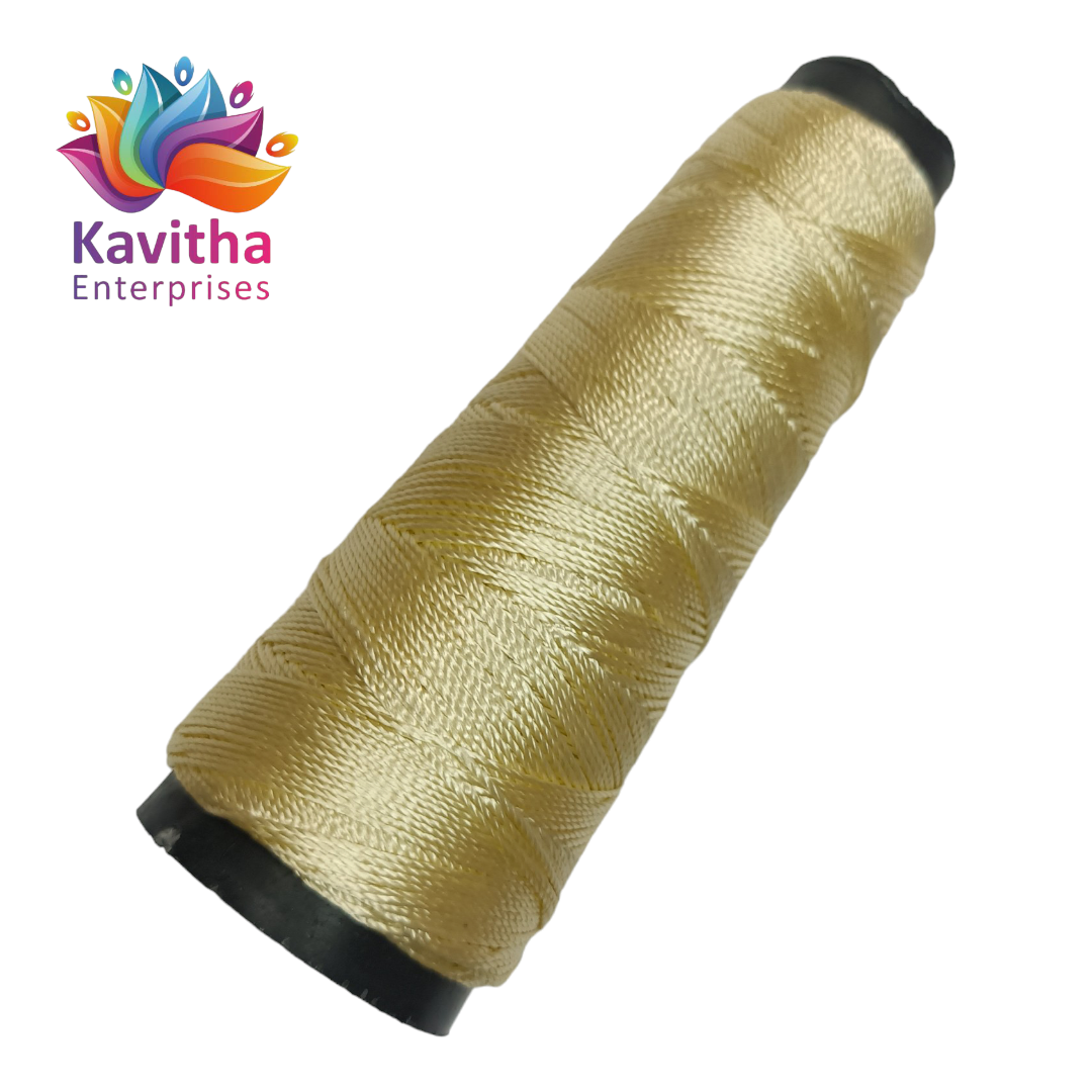 Kamal Kahdi Crochet Cone Threads, Cream Color, Pack of 1 Cones