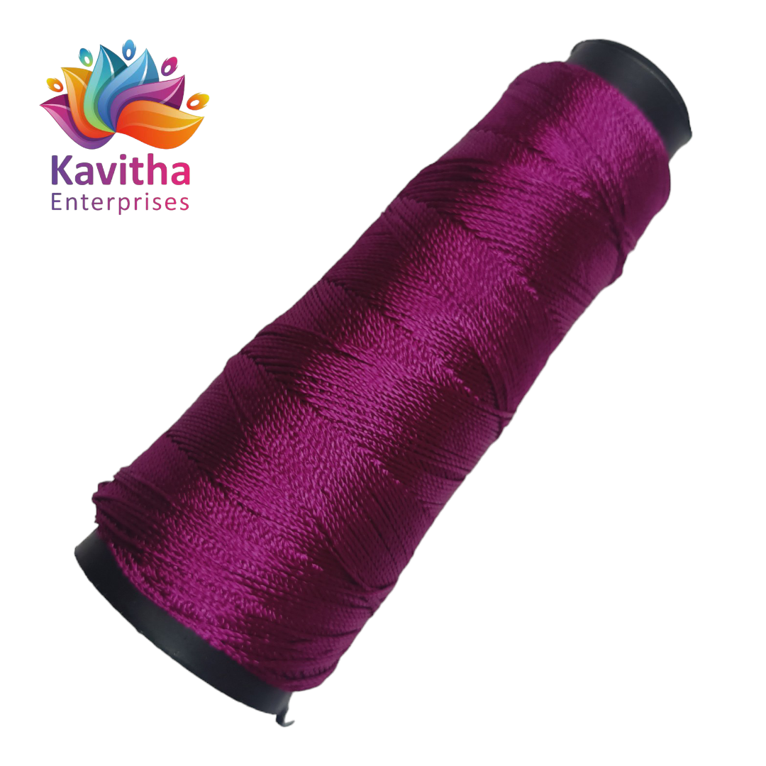 Kamal Kahdi Crochet Cone Threads, Dark pink Color, Pack of 1 Cones