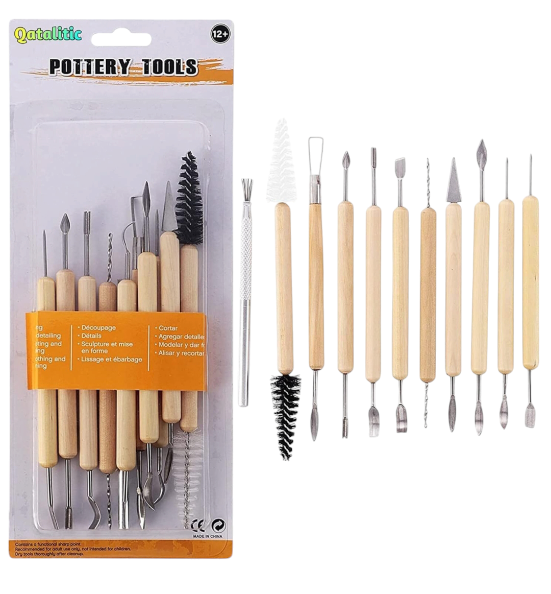 Wood Carving and Pottery Tools Set (Pack of 12) | Ideal for Professionals, Carpenters, and Hobbyists - Kavitha Enterprises