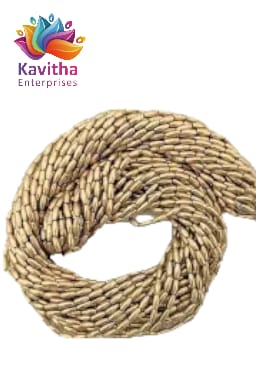 3mm , 4mm ,Antque Gold Rice Beads for Aari, Embroidery, Saree Tessles (Pack of 1 Bunch 12 Lines)