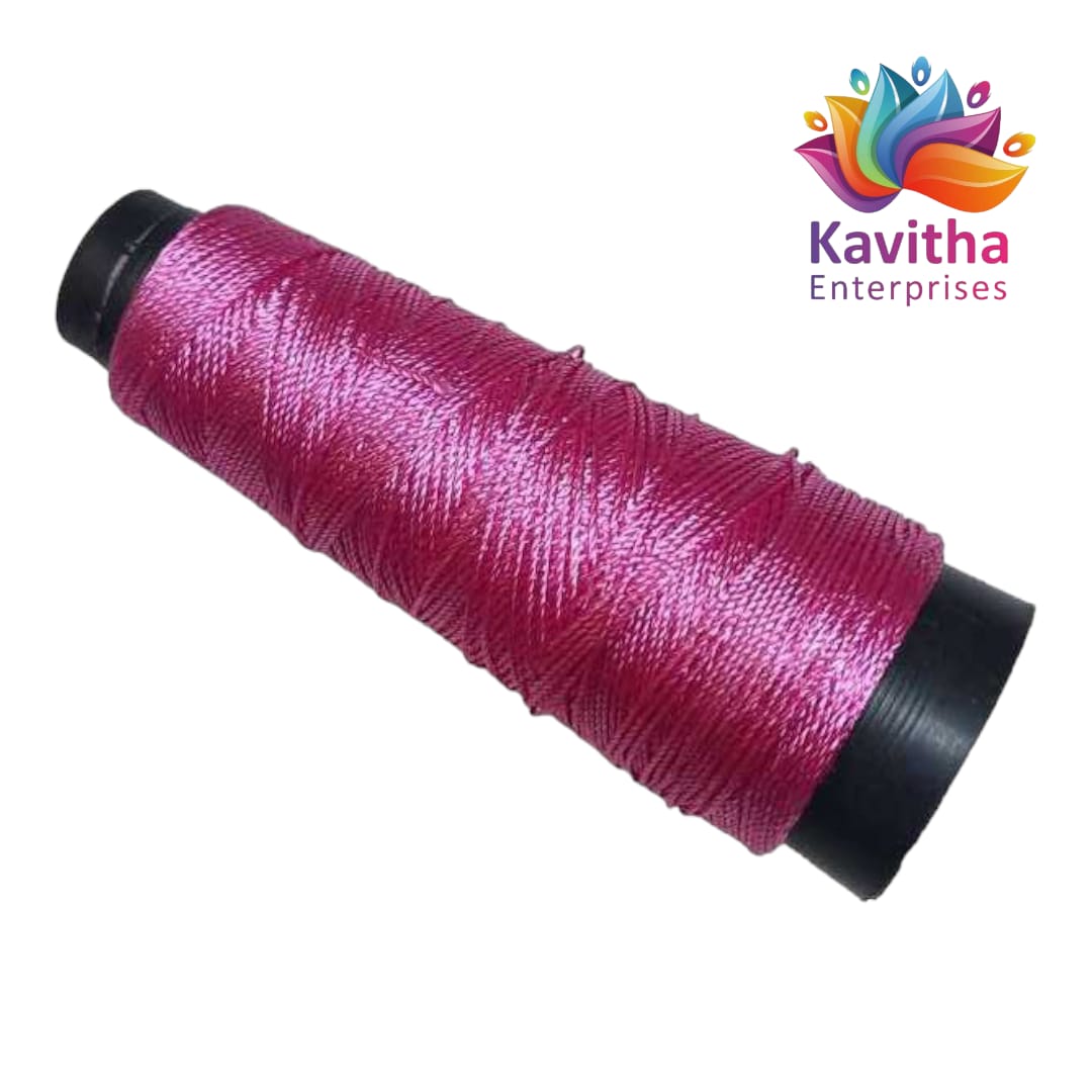 Kamal Kahdi Crochet Cone Threads light pink colour , ( shade no. 2) Pack of 1 Cones