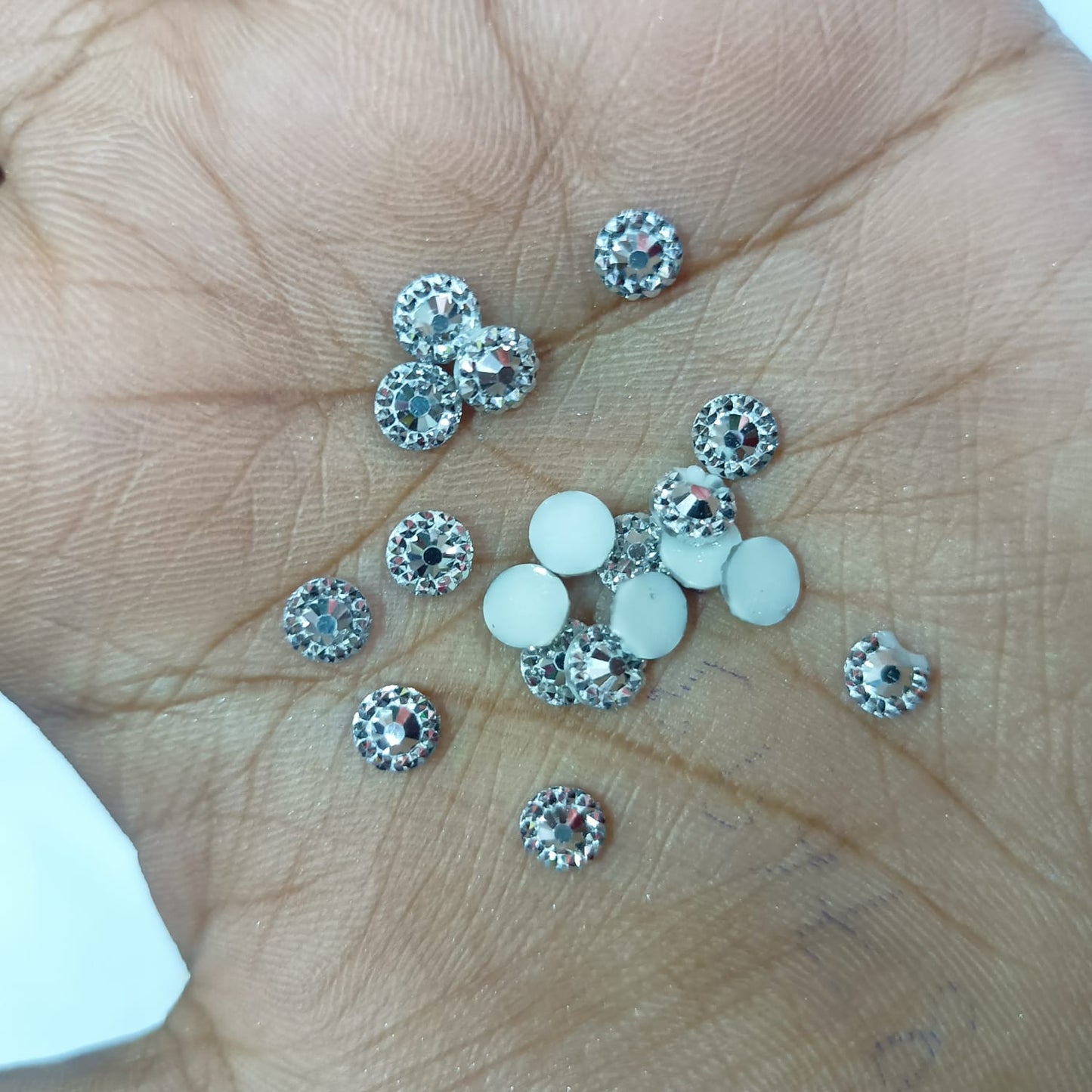 5mm,Round Shape Silver Stone for Embroidery, Jewelry, and Craft - Pack of 10g / 50g