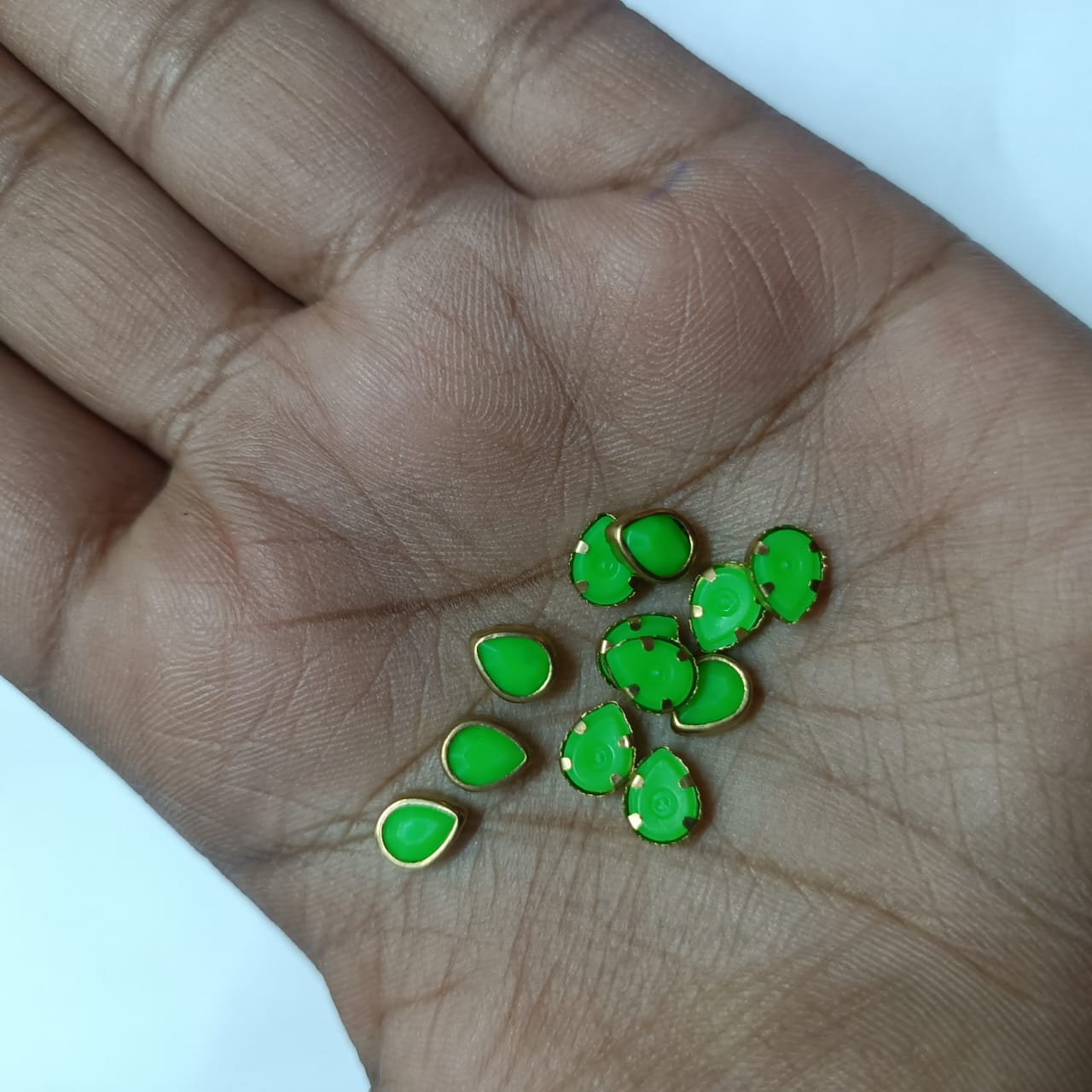 20g Pack of Tilak Shape Stones for Aari Embroidery and Jewelry Making – Available in Red, Green, Pink, Yellow, Purple, Blue, and More