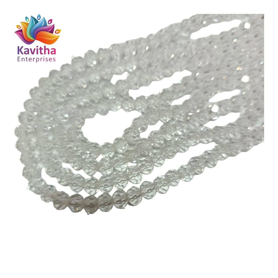 6mm Rondelle Faceted Crystal Beads for Jewelry Making - Available in 20+ Colors (Pack of 1 String, 100 Beads)