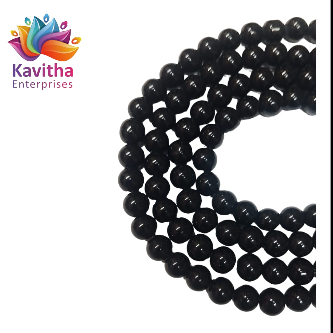 8mm Glass Beads for Jewelry and Bracelet Making weight 50 gram - Available in Multiple Colors (Pack of 1 String, 100 Beads)