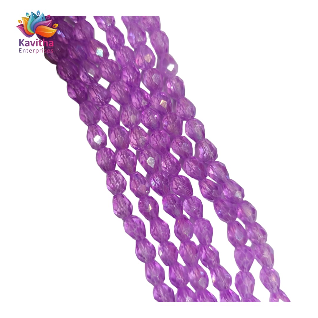 Transparent Drop/Briolette Crystal Bead String - 6*8 mm, 55 Beads for Jewellery Making, Beading, Embroidery, Art and Craft