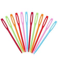Plastic Sewing Knitting Cross Stitch Darning Needles, Multicolor - Pack Of 4
