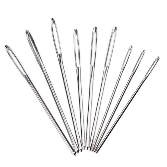 Large Eye Metal Needles Cross Stitch Knitting Crochet Hook Set Kit, Pack Of 4