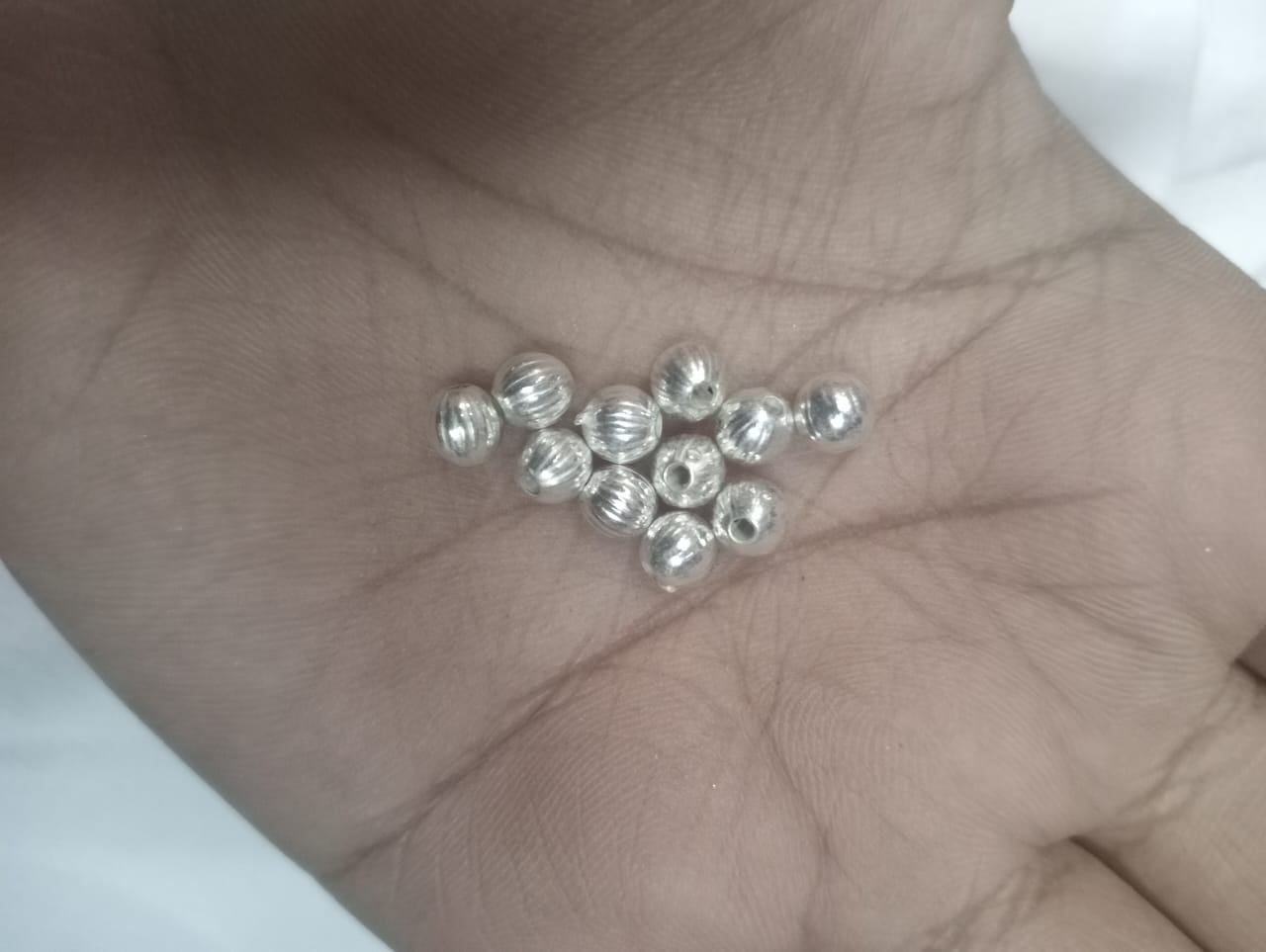 4mm CCB Plastic Beads Silver Color For Saree Tassels / kuchu , Jewelry ,craft ( 25 grm )SB36