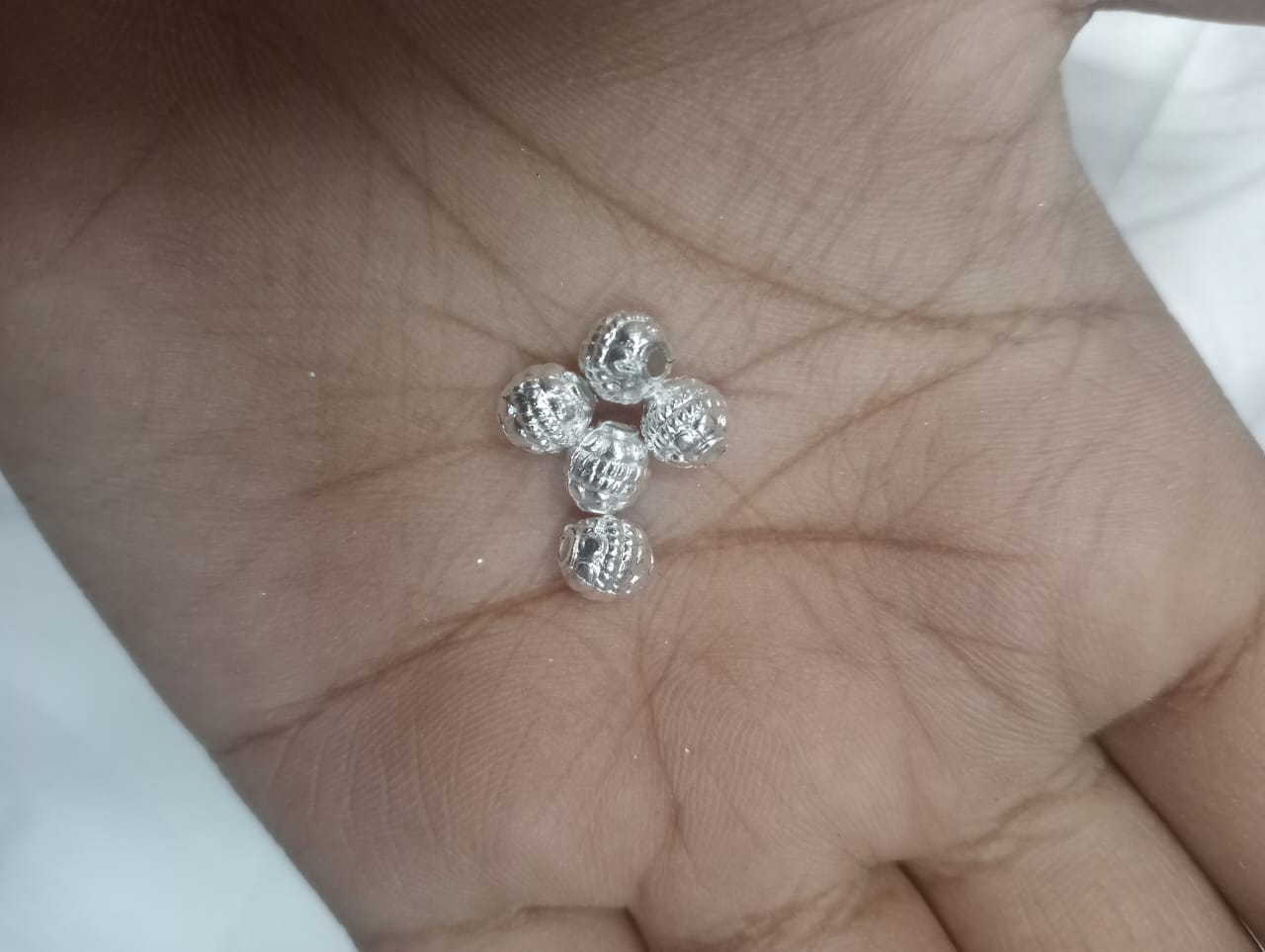 CCB Plastic Beads Silver Color For Saree Tassels / kuchu , Jewelry ,craft ( 25 grm )SB41