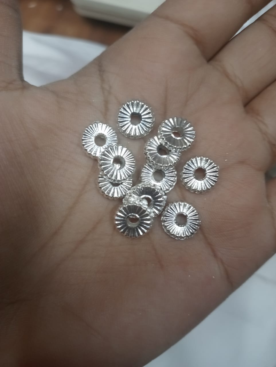 CCB Plastic Beads Silver Color For Saree Tassels / kuchu , Jewelry ,craft ( 25 grm )SB44