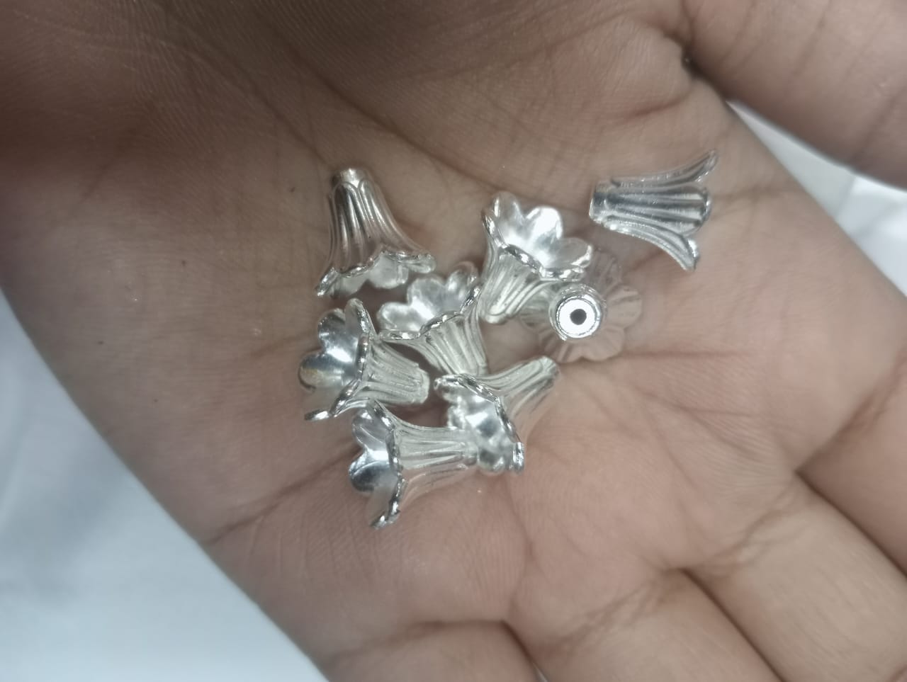 CCB Plastic Beads Silver Color For Saree Tassels / kuchu , Jewelry ,craft ( 25 grm )SB47