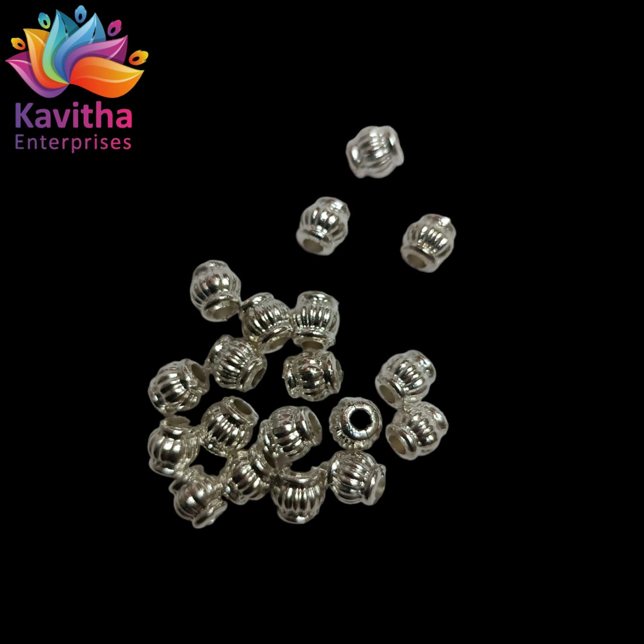 CCB Plastic Beads Silver Color For Saree Tassels / kuchu , Jewelry ,craft ( 25 grm )