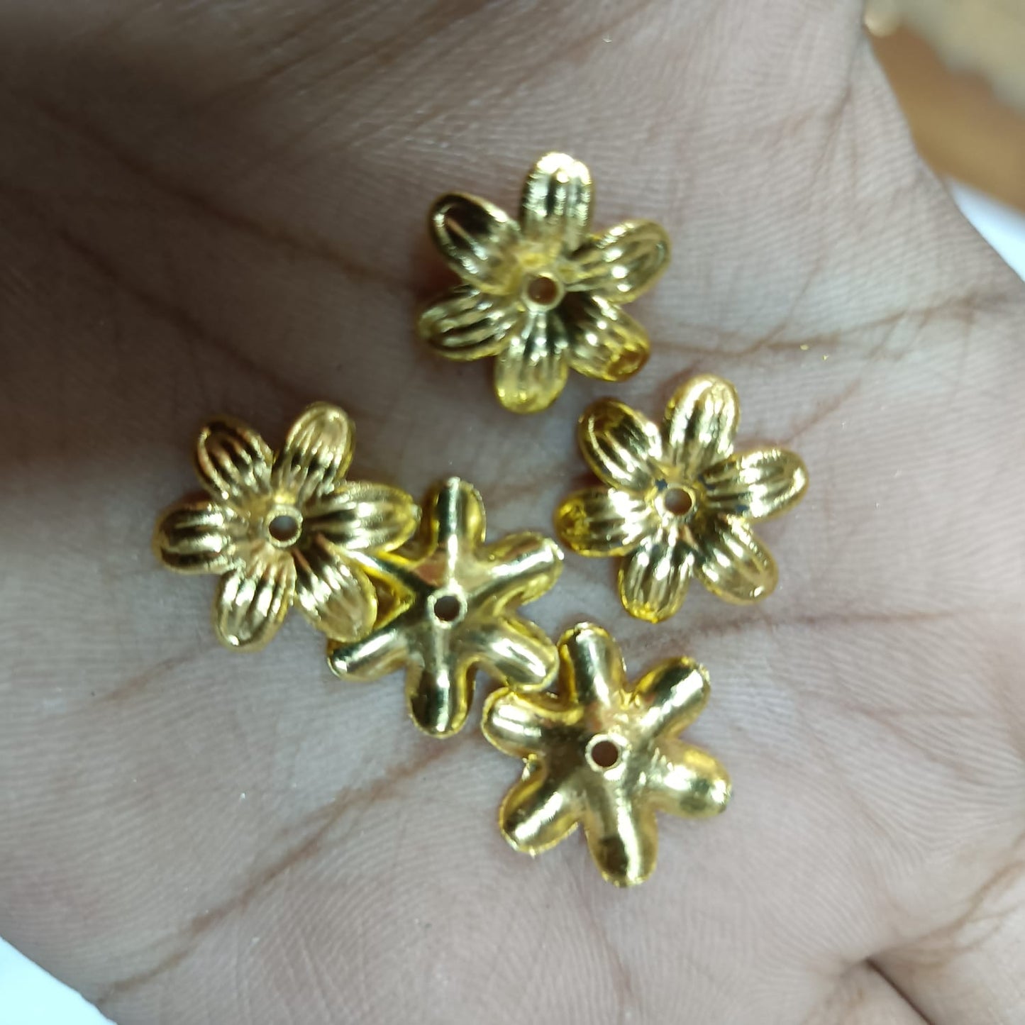 Bright Gold Plastic CCB Beads for Saree Tassels, Jewelry Making, and Embroidery (50g Pack)