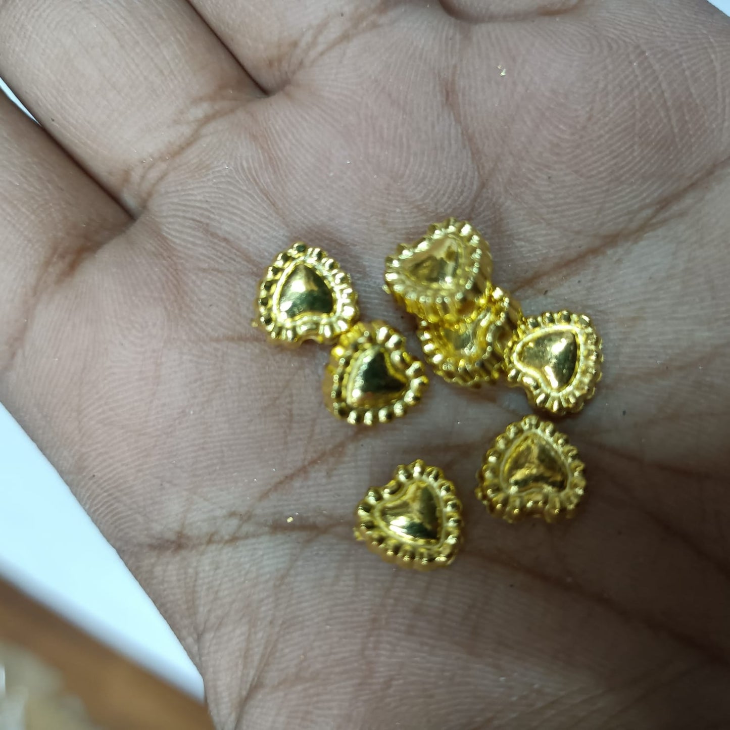 Bright Gold Plastic CCB Beads for Saree Tassels, Jewelry Making, and Embroidery (50g Pack)
