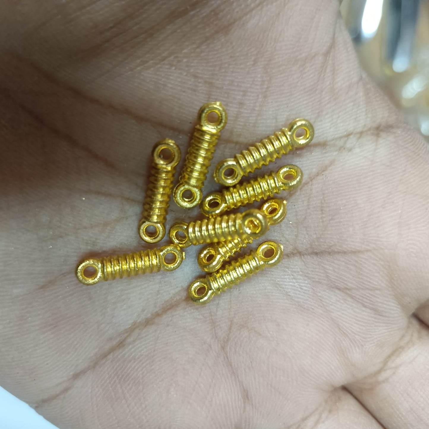 Bright Gold Plastic CCB Beads for Saree Tassels, Jewelry Making, and Embroidery (50g Pack)