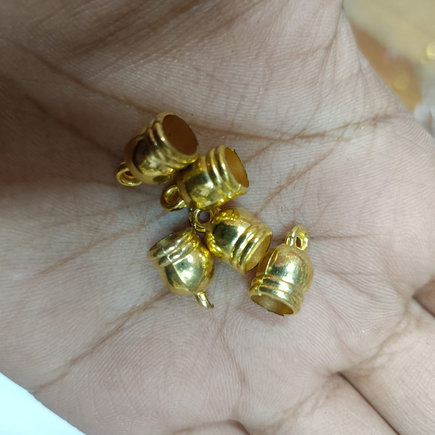 Bright Gold Plastic CCB Beads for Saree Tassels, Jewelry Making, and Embroidery (50g Pack)