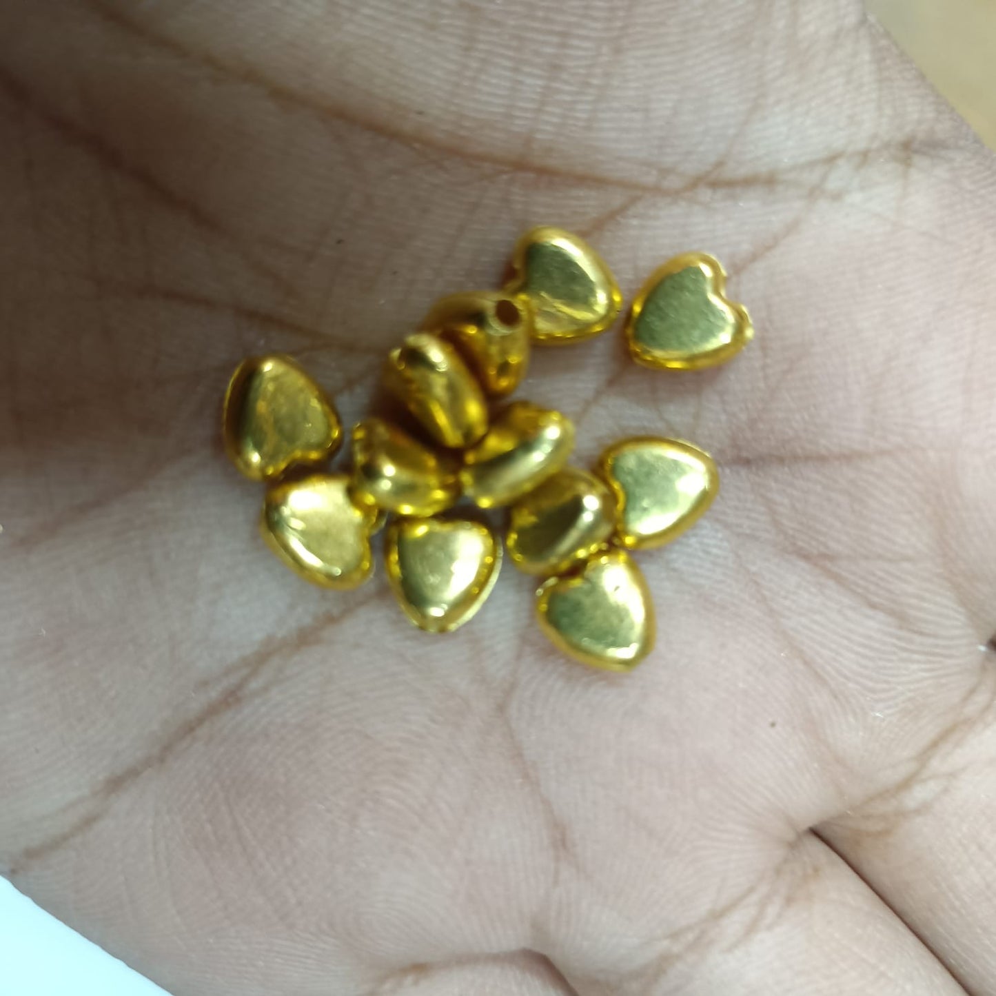 Bright Gold Plastic CCB Beads for Saree Tassels, Jewelry Making, and Embroidery (50g Pack)