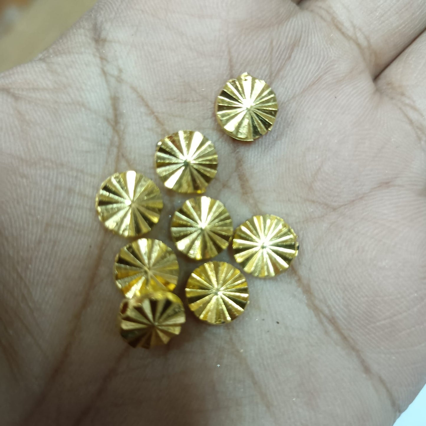 Bright Gold Plastic CCB Beads for Saree Tassels, Jewelry Making, and Embroidery (50g Pack)