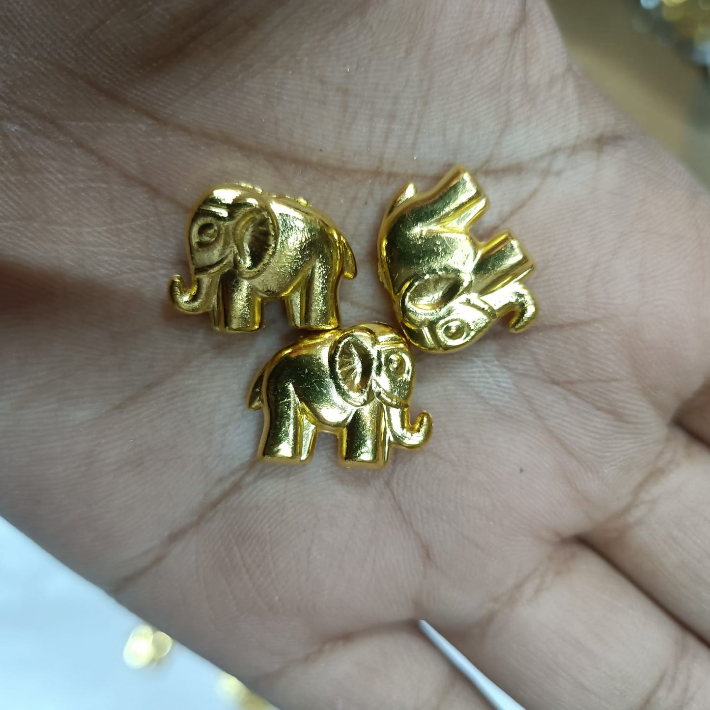 Bright Gold Plastic CCB Beads for Saree Tassels, Jewelry Making, and Embroidery (50g Pack)