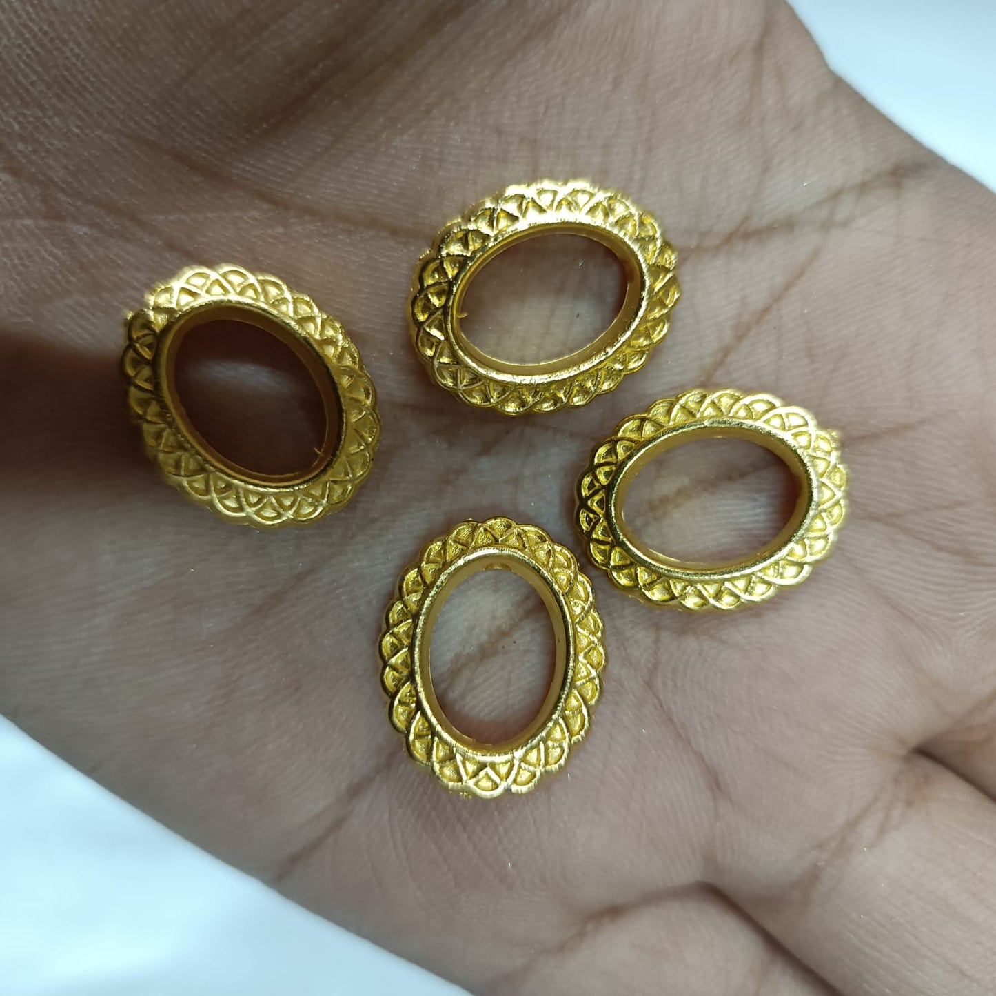 Bright Gold Plastic CCB Beads for Saree Tassels, Jewelry Making, and Embroidery (50g Pack)