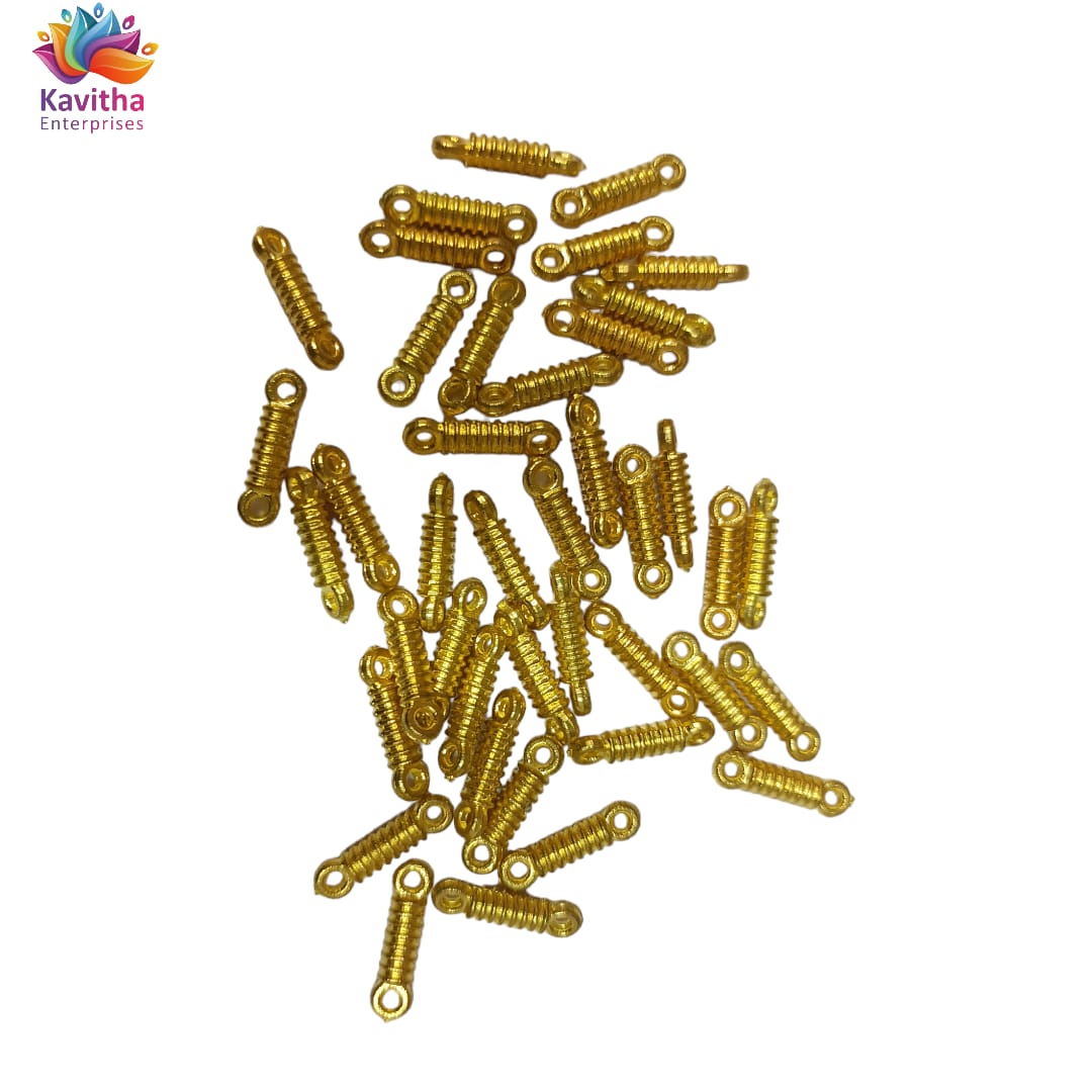 Bright Gold Plastic CCB Beads for Saree Tassels, Jewelry Making, and Embroidery (50g Pack)